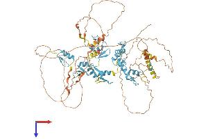 AlphaFold protein structure predicition of Mouse Recombinant E4f1 Protein, UniprotID Q8CCE9