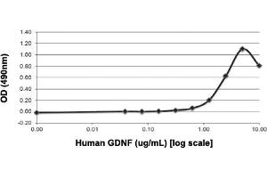C6 cells were cultured with 0 to 10 ug/mL human GDNF.