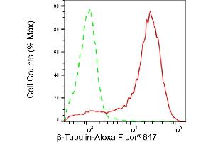 Flow cytometric analysis of β-Tubulin expression in HAP-1 cells using β-Tubulin antibody (ABIN7800665), 1:2,000). (Recombinant TUBB anticorps)