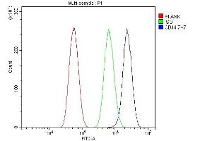 Flow Cytometry analysis of U87 cells using anti-CD44 antibody (ABIN7603137).