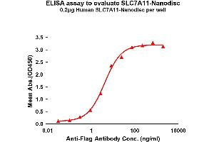 Elisa plates were pre-coated with Flag Tag A11-Nanodisc (0.
