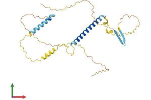 AlphaFold protein structure predicition of Human Recombinant TAF1D Protein, UniprotID Q9H5J8