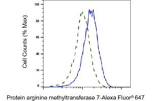 Validation of Protein arginine methyltransferase 7 knockdown using flow cytometry.