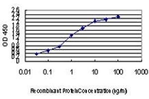 Detection limit for recombinant GST tagged GATA2 is approximately 0. (GATA2 anticorps  (AA 1-102))