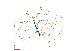 AlphaFold protein structure predicition of Mouse Recombinant Crtc3 Protein, UniprotID Q91X84