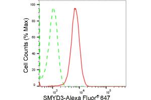 Flow cytometric analysis of SMYD3 expression in HepG2 cells using SMYD3 antibody (ABIN7800322), 1:2,000). (Recombinant SMYD3 anticorps)