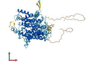 AlphaFold protein structure predicition of Mouse Recombinant Slc23a1 Protein, UniprotID Q9Z2J0
