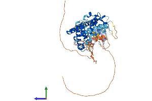 AlphaFold protein structure predicition of Mouse Recombinant Thra Protein, UniprotID P63058