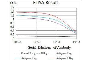 Black line: Control Antigen (100 ng), Purple line: Antigen(10 ng), Blue line: Antigen (50 ng), Red line: Antigen (100 ng),