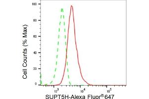 Flow cytometric analysis of SUPT5H expression in HT- cells using SUPT5H antibody (ABIN7800586), 1:2,000). (Recombinant SUPT5H anticorps)