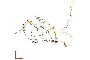 AlphaFold protein structure predicition of Human Recombinant ESRG Protein, UniprotID Q1W209