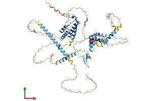 AlphaFold protein structure predicition of Mouse Recombinant Brd9 Protein, UniprotID Q3UQU0