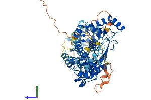 AlphaFold protein structure predicition of Mouse Recombinant Lpcat1 Protein, UniprotID Q3TFD2