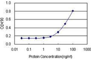 Sandwich ELISA detection sensitivity ranging from 3 ng/mL to 100 ng/mL. (PRRX2 (Humain) Matched Antibody Pair)