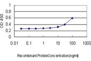 Detection limit for recombinant GST tagged IKZF3 is approximately 10ng/ml as a capture antibody. (IKZF3 anticorps  (AA 1-509))
