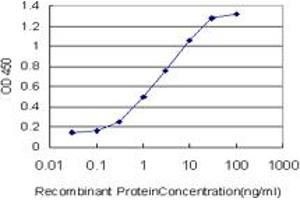 Detection limit for recombinant GST tagged PPARBP is approximately 0. (MED1 anticorps  (AA 1391-1490))