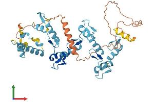 AlphaFold protein structure predicition of Human Recombinant ZNF566 Protein, UniprotID Q969W8