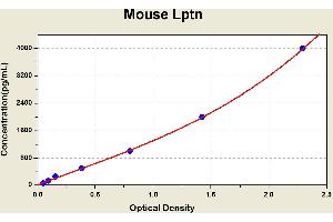 Diagramm of the ELISA kit to detect Mouse Lptnwith the optical density on the x-axis and the concentration on the y-axis. (XCL1 Kit ELISA)