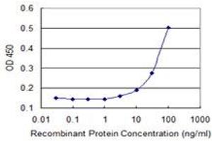 Detection limit for recombinant GST tagged MOSPD3 is 3 ng/ml as a capture antibody. (MOSPD3 anticorps  (AA 43-141))