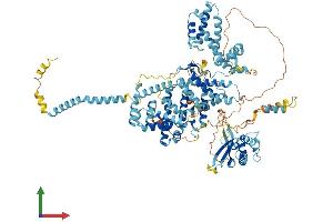 AlphaFold protein structure predicition of Human Recombinant SNX14 Protein, UniprotID Q9Y5W7
