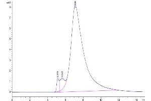 The purity of Biotinylated Human BTN3A2 is greater than 93 % as determined by SEC-HPLC.