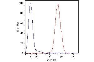 Intracellular Flow Cytometry analysis Intracellular flow cytometry analysis of cytokeratin expression in HT-29 human Caucasian colon adenocarcinoma cell line using anti-cytokeratin antibody (C-11) PE. (Cytokeratins anticorps (PE))
