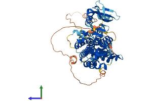 AlphaFold protein structure predicition of Human Recombinant RAPGEF5 Protein, UniprotID Q92565