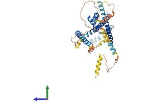 AlphaFold protein structure predicition of Human Recombinant KCNK12 Protein, UniprotID Q9HB15
