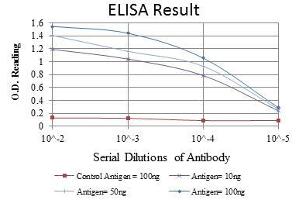 Red: Control Antigen (100 ng), Purple: Antigen (10 ng), Green: Antigen (50 ng), Blue: Antigen (100 ng),