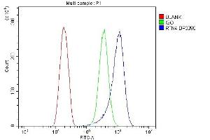 Flow Cytometry analysis of SiHa cells using anti-Nogo A/RTN4 antibody (ABIN7603185). (Reticulon 4 anticorps  (N-Term))