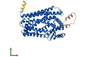 AlphaFold protein structure predicition of Mouse Recombinant Zmpste24 Protein, UniprotID Q80W54