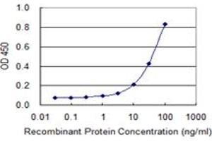 Detection limit for recombinant GST tagged IGF2BP2 is 1 ng/ml as a capture antibody.