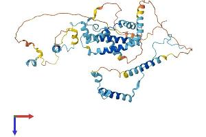 AlphaFold protein structure predicition of Human Recombinant UTP3 Protein, UniprotID Q9NQZ2