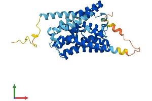 AlphaFold protein structure predicition of Human Recombinant SLC10A2 Protein, UniprotID Q12908