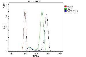 Flow Cytometry analysis of A431 cells using anti-EGFR antibody (ABIN5518909). (EGFR anticorps  (N-Term))