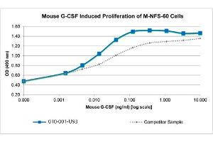 SDS-PAGE of Mouse Granulocyte Colony Stimulating Factor Recombinant Protein Bioactivity of Mouse Granulocyte Colony Stimulating Factor Recombinant Protein. (G-CSF Protéine)