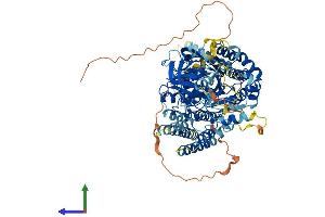 AlphaFold protein structure predicition of Human Recombinant NAALADL2 Protein, UniprotID Q58DX5