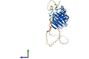 AlphaFold protein structure predicition of Mouse Recombinant Spsb3 Protein, UniprotID Q571F5
