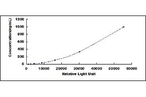 Typical standard curve (Haptoglobin Kit CLIA)