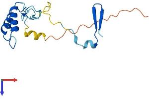 AlphaFold protein structure predicition of Human Recombinant CHCHD4 Protein, UniprotID Q8N4Q1