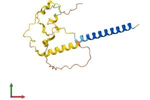 AlphaFold protein structure predicition of Human Recombinant FANCD2OS Protein, UniprotID Q96PS1