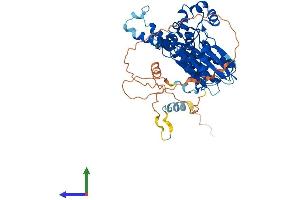 AlphaFold protein structure predicition of Mouse Recombinant Tab1 Protein, UniprotID Q8CF89