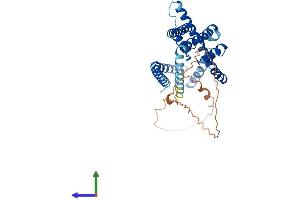 AlphaFold protein structure predicition of Human Recombinant KCNK9 Protein, UniprotID Q9NPC2