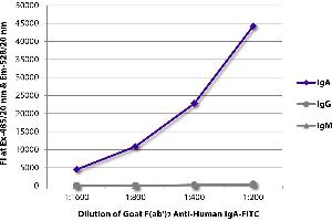 ELISA image for Goat anti-Human IgA antibody (FITC) (ABIN376136)