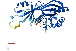 AlphaFold protein structure predicition of Mouse Recombinant Med20 Protein, UniprotID Q9R0X0