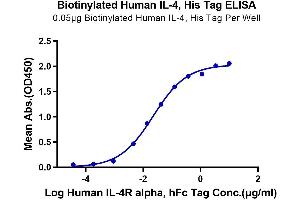 Immobilized Biotinylated Human IL-4, His Tag at 0.