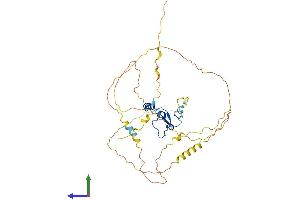 AlphaFold protein structure predicition of Human Recombinant PHF23 Protein, UniprotID Q9BUL5