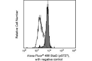 Flow Cytometry (FACS) image for anti-Signal Transducer and Activator of Transcription 3 (Acute-Phase Response Factor) (STAT3) (pSer727) antibody (Alexa Fluor 488) (ABIN1177194) (STAT3 anticorps  (pSer727) (Alexa Fluor 488))