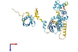 AlphaFold protein structure predicition of Mouse Recombinant Ubac1 Protein, UniprotID Q8VDI7
