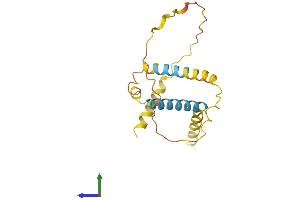 AlphaFold protein structure predicition of Mouse Recombinant Eid1 Protein, UniprotID Q9DCR4